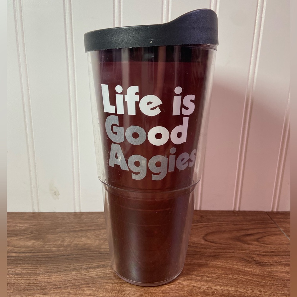 Tervis Texas A&M Life Is Good Go Aggies 24 oz Clear Insulated Travel Cup Tumbler